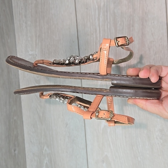 Sam Edelman Womens Grayson T strap Reisterstone Leather Sandals Flats shoes sz 7 - Picture 9 of 14